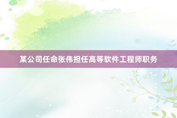 某公司任命张伟担任高等软件工程师职务